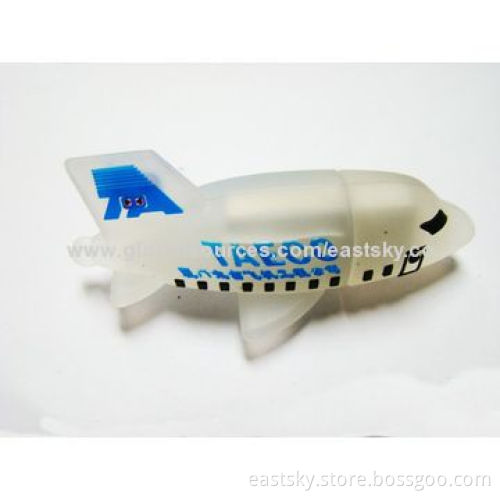 Custom airplane-shaped USB flash drive, made of soft PVC material, OEM orders welcome